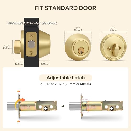 Round Design Door Deadbolt with Keys