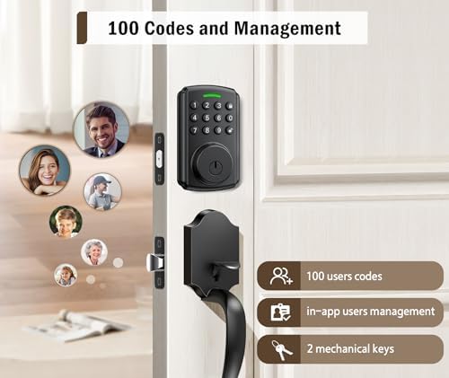 IP65 Smart Deadbolt Lock with Alexa Google Water-Resistant Keyless Install-free