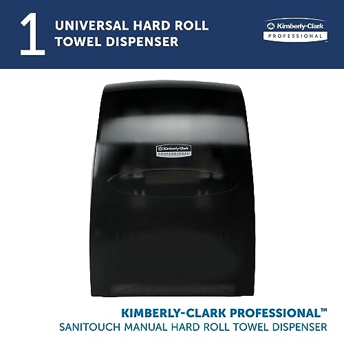 Sanitouch Hard Roll Paper Towel Dispenser Hands-Free Pull Dispensing SmokeBlack