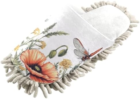 Burbuja Flowers Dragonfly Mop Slippers Absorbent Washable Unisex