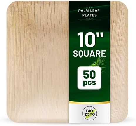 BIOZOYG 10 inch Square Plates 50 Pcs