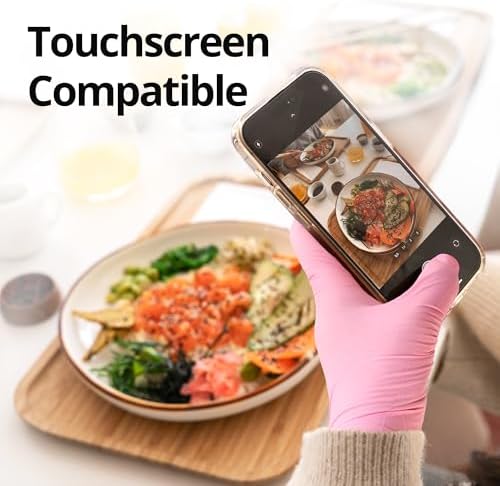 Perfect Protection 4 Mil Nitrile Gloves Powder-Free Food Safe Cherry Blossom