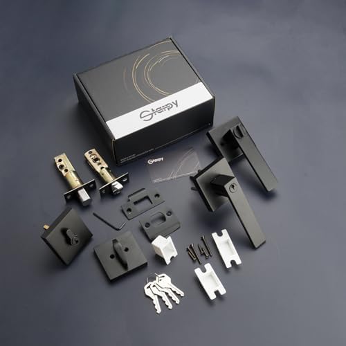 Zinc Alloy Black Door Lever Set 2-Pack