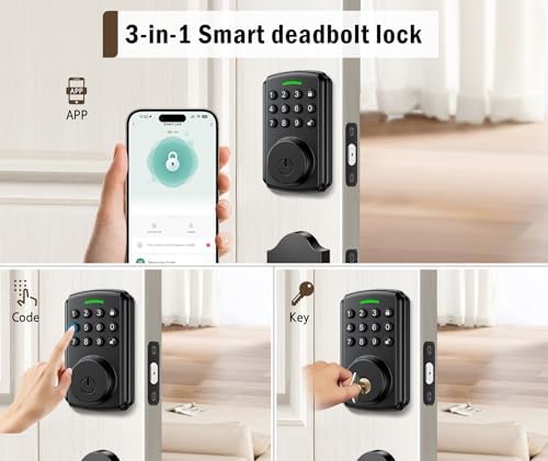 IP65 Smart Deadbolt Lock with Alexa Google Water-Resistant Keyless Install-free