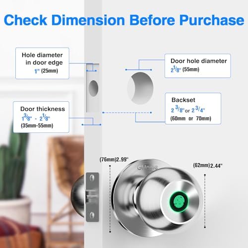 Smart fingerprint door lock with 3 unlocking methods and privacy features