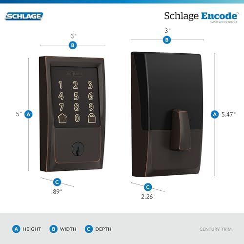 Schagle Encode Smart WiFi Deadbolt Aged Bronze