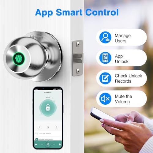 Smart fingerprint door lock with 3 unlocking methods and privacy features