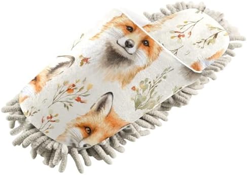 Microfiber Cleaning Slippers with Forest Fox Design for House Cleaning