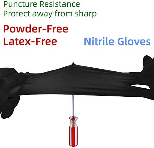 Keoely Nitrile Disposable Gloves Pack of 100 Medium - Black