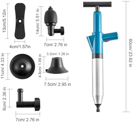 High-Pressure Stainless Steel Toilet Plunger for Efficient Drain Cleaning Green