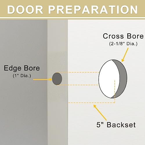5-Inch Deadlatch Deadbolt Combo Fits Standard Entry Knobset - Polished Brass