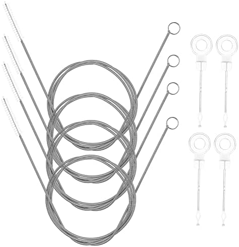 Efficiently Unplugs Drains 4-Set Stainless Steel Nylon Drain Tools