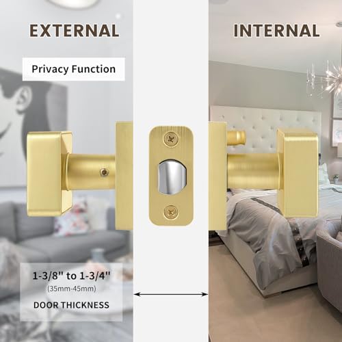 Heavy Duty Satin Brass Privacy Door Knob