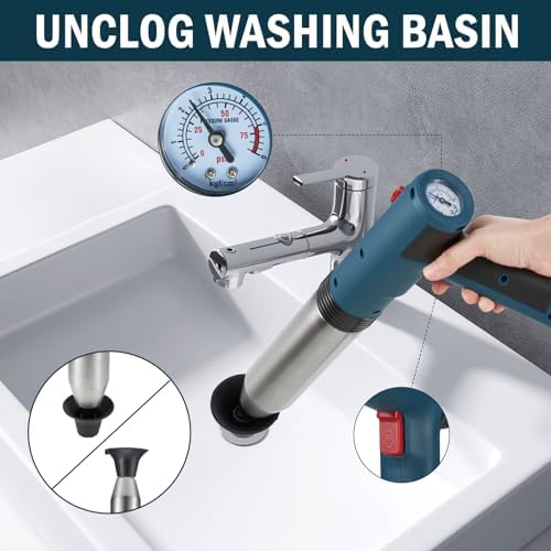 ProspBegal Battery-POWERED Toilet Plunger Multi-HEAD System for Efficient CLOWNING