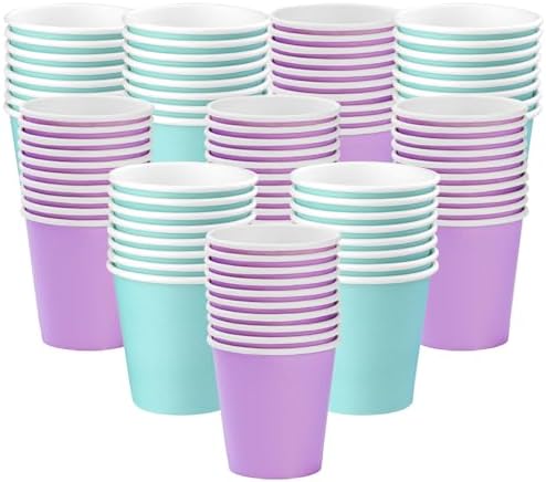 100-Piece 3 oz Blue Purple Paper Cups for Bathroom Travelparty
