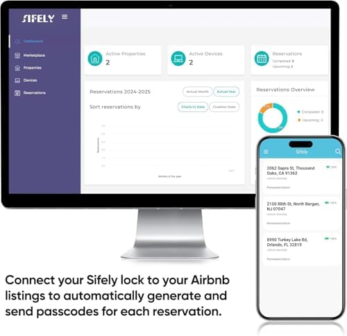 Sifely Keyless Entry Door Lock Smart Keypad Black WiFi Battery-Driven