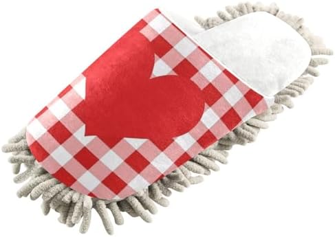 Burbuja Heart Plaid Mop Slippers - Clean Your Home Easy