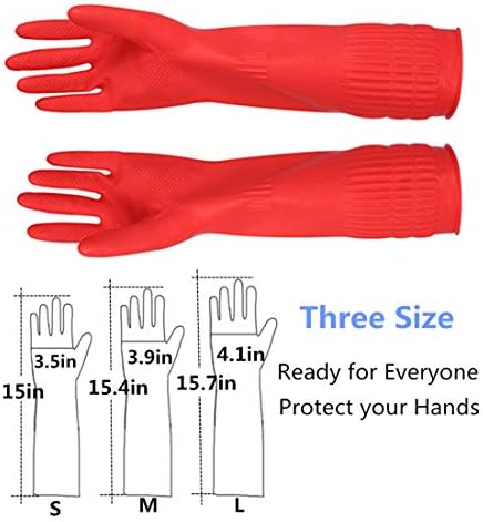 Vivid YSLON Waterproof Rubber Gloves for Kitchen Dishwashing Reusable