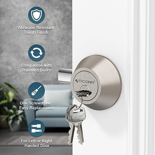 Ticonn Silver Door Handles Wave Style