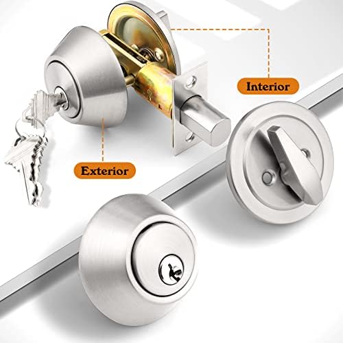 Secure 1-Sided Cylinder Deadbolt by Probrico Brushed Satin Nickel