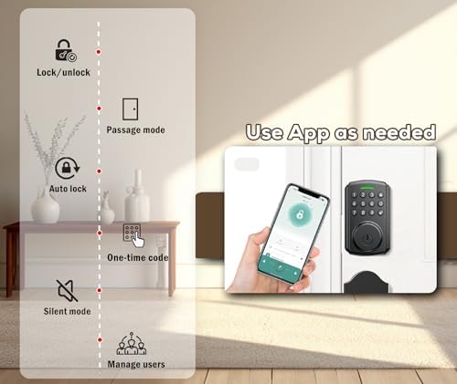 IP65 Smart Deadbolt Lock with Alexa Google Water-Resistant Keyless Install-free