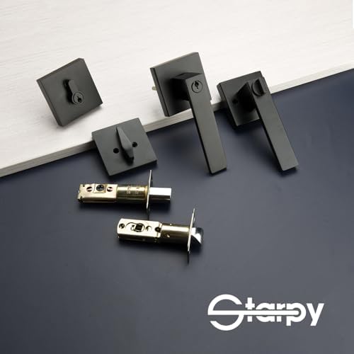 Zinc Alloy Black Door Lever Set 2-Pack
