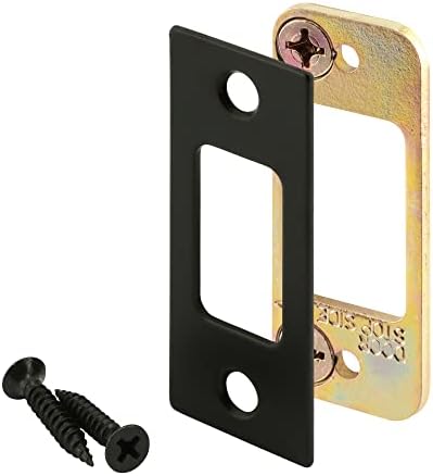 Prime-Line E 2796 Deadbolt Strike 2 Piece High Security Matte Black Finish