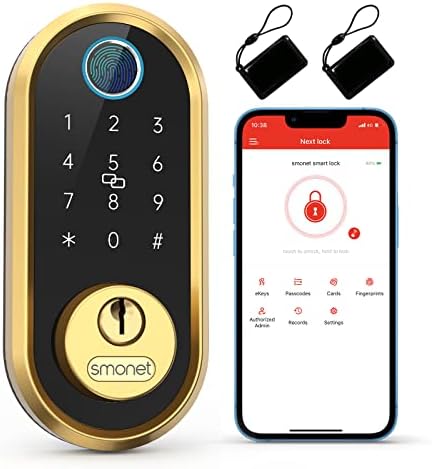 Unlock Home Needs SMONET Smart Lock with Fingerprint Bluetooth Alexa Compatible