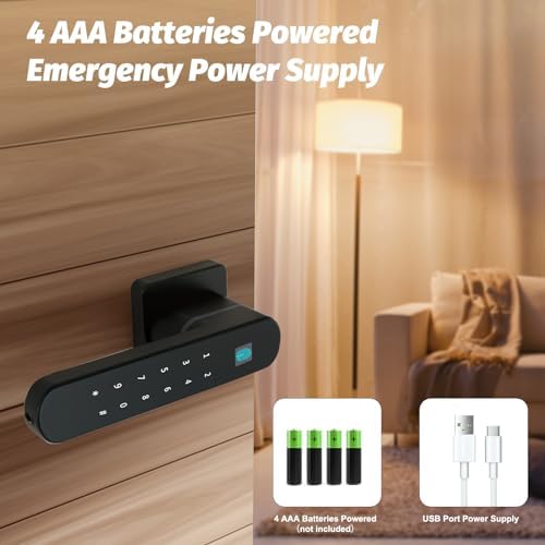 Secure 4 in 1 Door Lock with Fingerprint Key App Control
