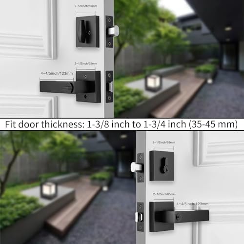 Zinc Alloy Black Door Lever Set 2-Pack