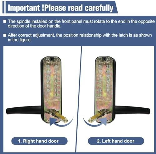 Double Sided Keyless Door Lock with Adjustment