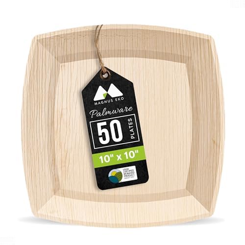 Eco-Friendly Bamboo 50-Piece Party Plates