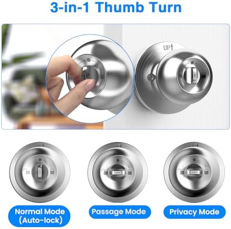 Smart fingerprint door lock with 3 unlocking methods and privacy features