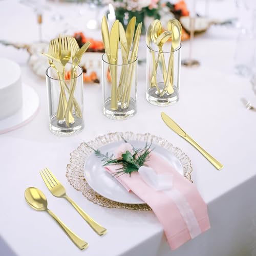 Premium Heavy Duty Gold Plastic Silverware Set for Disposables