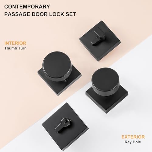 CoolNews Black Door Knob Set
