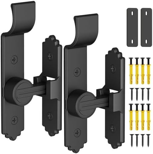 Sturdy Barn Door Lock with Handle Black
