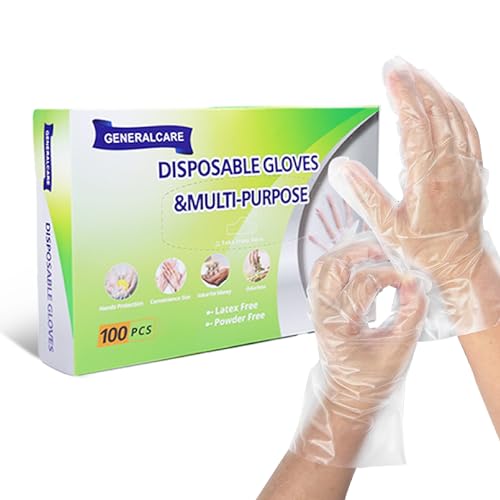 100 Pcs Disposable Plastic Gloves Perfect for Cooking Cleaning and Food Prep