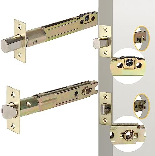 5-Inch Deadlatch Deadbolt Combo Fits Standard Entry Knobset - Polished Brass