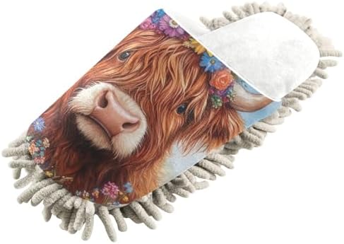 Burbuja Highland Cow Mop Slippers