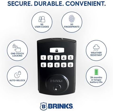 Secure Front Door Lock with Fingerprint Keypad