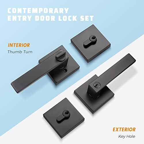 KNOBWELL Heavy Duty Door Knob Set - Matte Black