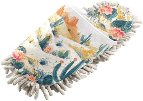 Silhouette Flower Washable Mop Slippers