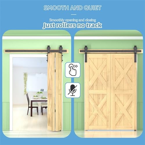 Bifold Barn Door Roller Set Rust-Resistant Quiet