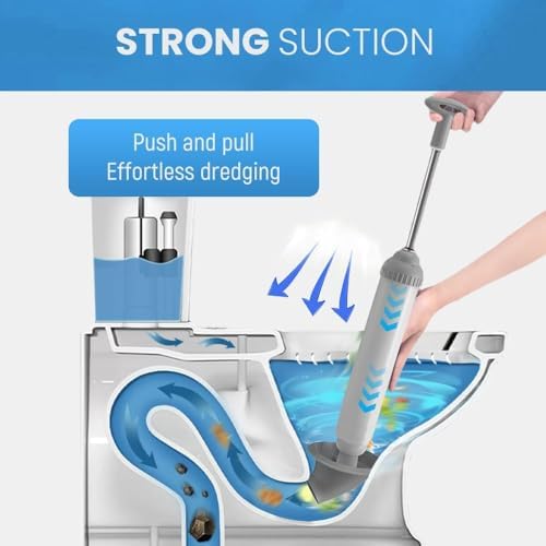 2025 Upgraded Toilet Plunger High Pressure Drain Clog Remover with Green Handle
