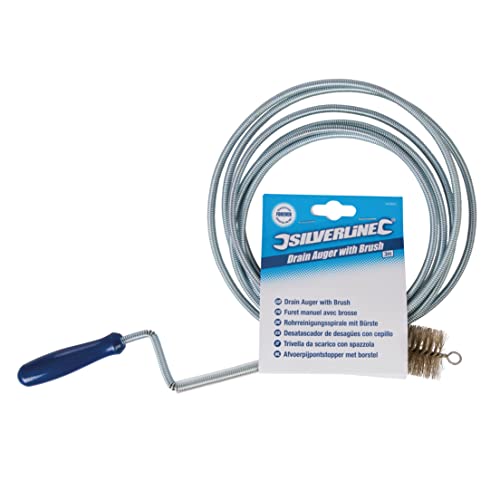 Silverline Drain Auger with Brush 3m x 33mm