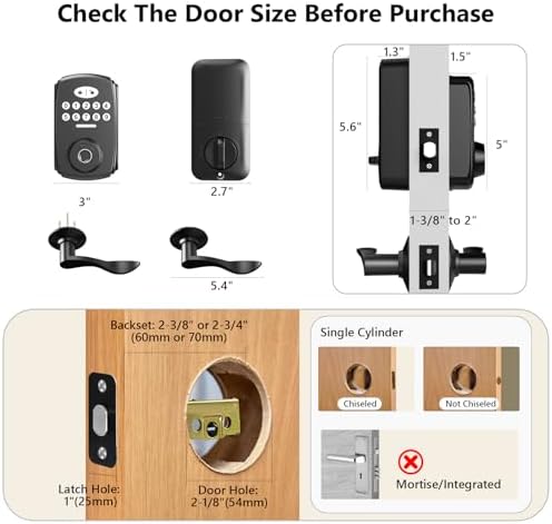 Fingerprint Door Lock with 2 Lever Handles