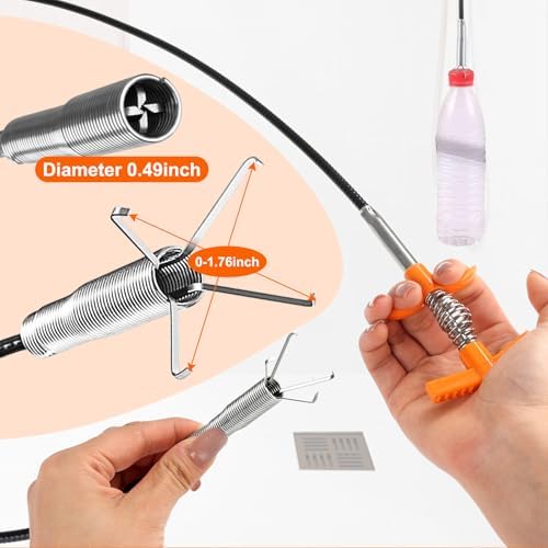 Upgrade 61-inch Drain Snake Hair Drain Clog Remover Tool