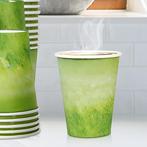 YesFresh 8oz Green Disposable Hot Beverage Paper Cups