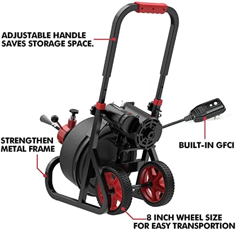 Fast-acting drain cleaner with auto feed system