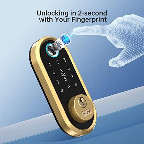 Unlock Home Needs SMONET Smart Lock with Fingerprint Bluetooth Alexa Compatible